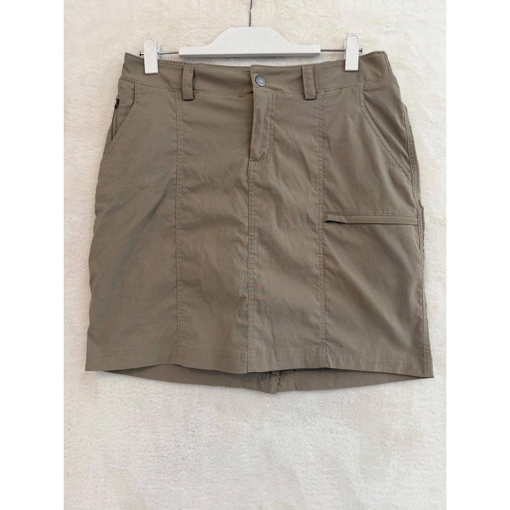 Duluth Trading Co Women 8 Skort Tan Khaki Hiking Outdoor Cargo Pocket Skirt